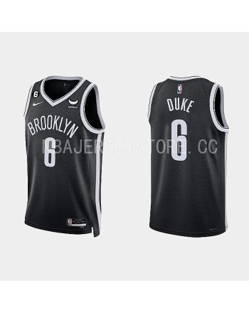 Brooklyn Nets 6 David Duke Jr. 2022-23 Icon Edition Black Men Jersey