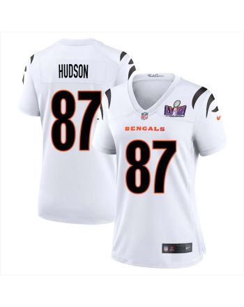 Tanner Hudson 87 Cincinnati Bengals Super Bowl LVIII Women Away Limited Jersey - White