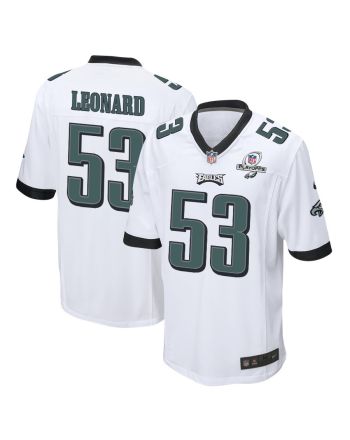 Shaquille Leonard 53 Philadelphia Eagles 2023 Playoffs Patch Game Men Jersey - White