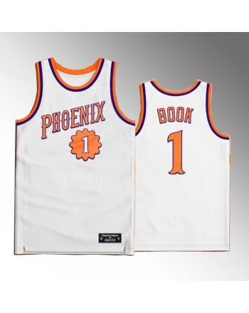 Devin Booker 1 Phoenix Suns White Printing Men Jersey Western Classic