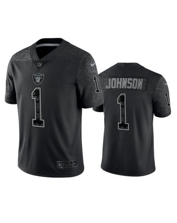 Tyron Johnson 1 Las Vegas Raiders Black Reflective Limited Jersey - Men