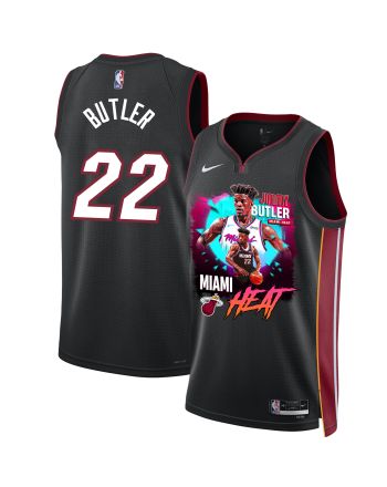 Jimmy Butler 22 Miami Heat's Gritty Leader 2023 NBA Champions Swingman Jersey - Black