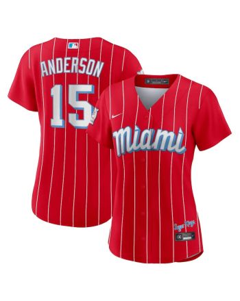 Brian Anderson 15 Miami Marlins Women's City Connect Player Jersey - Red