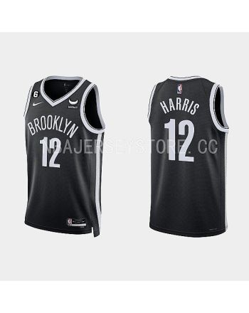 Brooklyn Nets 12 Joe Harris 2022-23 Icon Edition Black Men Jersey