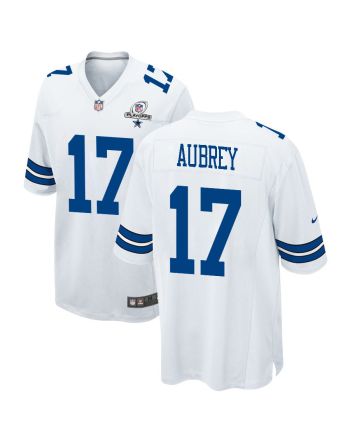 Brandon Aubrey 17 Dallas Cowboys 2023 Playoffs Patch Game Men Jersey - White