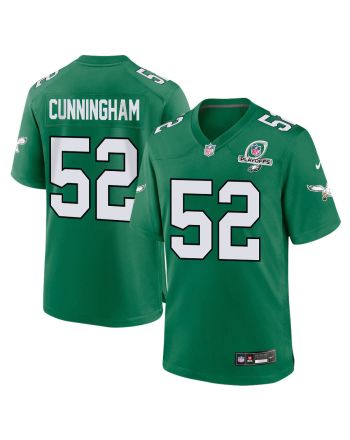 Zach Cunningham 52 Philadelphia Eagles 2023 Playoffs Patch Alternate Game Men Jersey - Kelly Green