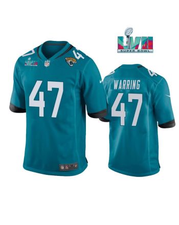 Kahale Warring 47 Jacksonville Jaguars Super Bowl LVII Super Bowl LVII Teal Men Game Jersey