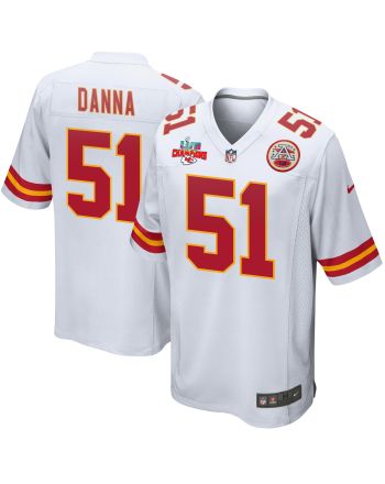 Mike Danna 51 Kansas City Chiefs Super Bowl LVII Champions 3 Stars Men Game Jersey - White