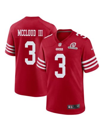 Ray-Ray McCloud III 3 San Francisco 49ers 2024 Divisional Patch Game Men Jersey - Scarlet