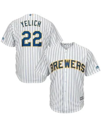 Christian Yelich Milwaukee Brewers Alternate Official Cool Base Player Jersey - White Royal