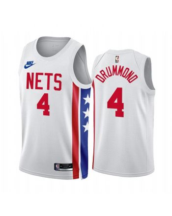 Andre Drummond 2022-23 Brooklyn Nets White 4 Classic Edition Jersey - Men Jersey