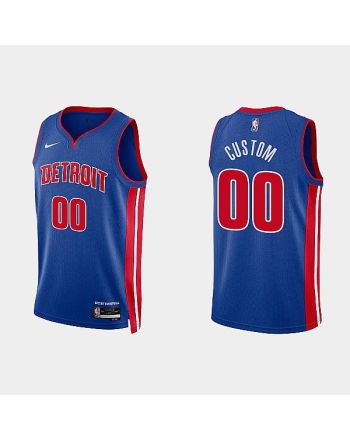 Detroit Pistons 00 Custom 2022-23 Icon Edition Royal Men Jersey