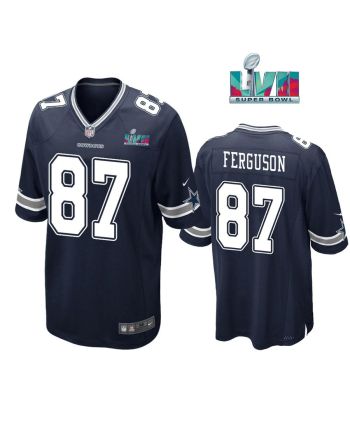 Jake Ferguson 87 Dallas Cowboys Super Bowl LVII Super Bowl LVII Navy Men Game Jersey