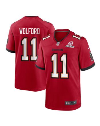 John Wolford 11 Tampa Bay Buccaneers 2024 Divisional Patch Game Men Jersey - Red