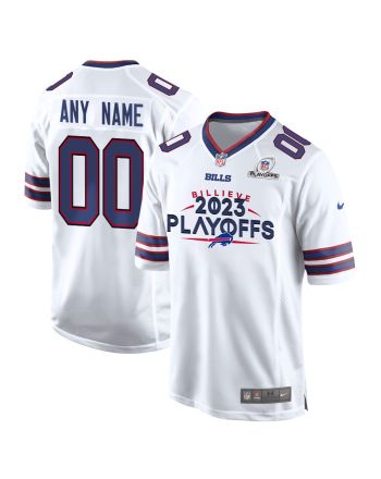 Buffalo Bills Billieve 2023 Playoffs Game Men Custom Jersey - White