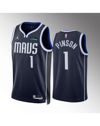 Theo Pinson 1 2022-23 Dallas Mavericks Navy Statement Edition Men Jersey Swingman