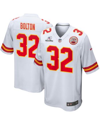 Nick Bolton 32 Kansas City Chiefs 2023 Playoffs Patch Game Men Jersey - White