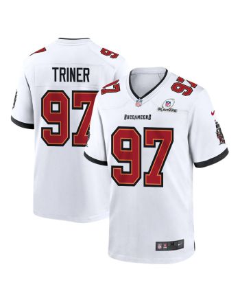 Zach Triner 97 Tampa Bay Buccaneers 2023 Playoffs Patch Game Men Jersey - White