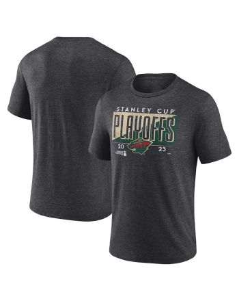 Minnesota Wild 2023 Stanley Cup Playoffs Tri-Blend T-Shirt - Heather Charcoal