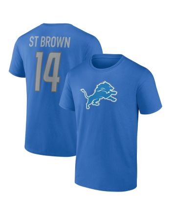 Amon-Ra St. Brown 14 Detroit Lions Unisex T-Shirt - Blue