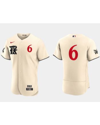 Josh Jung 6 Texas Rangers 2023 City Connect Flex Base Elite Jersey - Cream