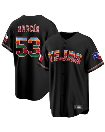 Adolis Garcia 53 Texas Rangers Mexican Collection Baseball Men Jersey - Black