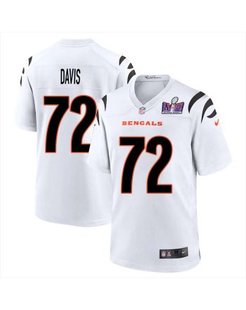 Domenique Davis 72 Cincinnati Bengals Super Bowl LVIII Men Away Limited Jersey - White