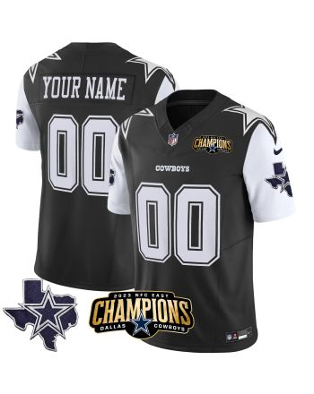 Dallas Cowboys 2023 NFC East Champions Patch Game Custom Men Jersey - Black