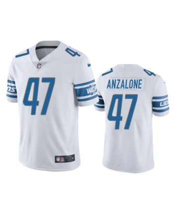 Alex Anzalone 47 Detroit Lions White Vapor Limited Jersey