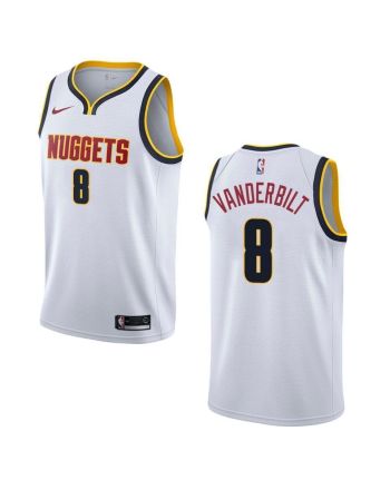 Men's Denver Nuggets 8 Jarred Vanderbilt Association Swingman Jersey - Wihte