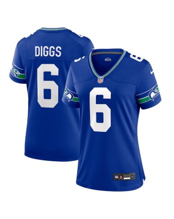 Quandre Diggs 6 Seattle Seahawks Women's Throwback Player Game Jersey - Royal