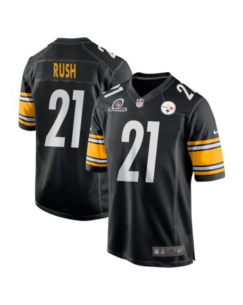 Darius Rush 21 Pittsburgh Steelers 2023 Playoffs Patch Game Men Jersey - Black