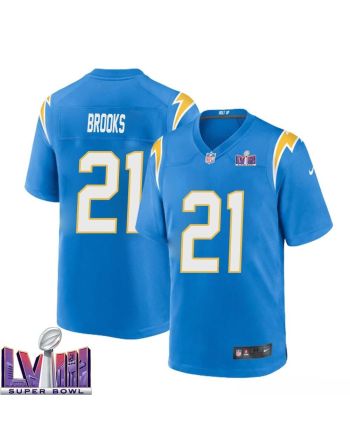 James Brooks 21 Los Angeles Chargers Super Bowl LVIII Men Home Game Jersey - Powder Blue