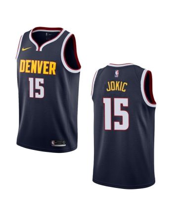 Men's Denver Nuggets 15 Nikola Jokic Icon Swingman Jersey - Navy