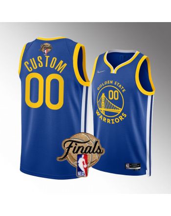 Custom Golden State Warriors 2022 Finals Jersey Royal 00 Diamond Badge Dub