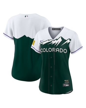 Colorado Rockies Women's City Connect Team Jersey - White/Forest Green