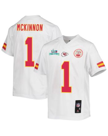 Jerick McKinnon 1 Kansas City Chiefs Super Bowl LVII Champions Youth Game Jersey - White