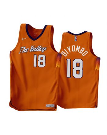 Phoenix Suns Bismack Biyombo 18 2022-23 Earned Edition Orange Men Jersey