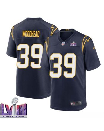 Danny Woodhead 39 Los Angeles Chargers Super Bowl LVIII Men Alternate Game Jersey - Navy