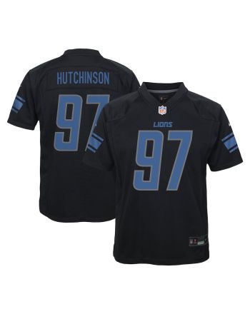 Aidan Hutchinson 97 Detroit Lions Fashion Game YOUTH Jersey - Black