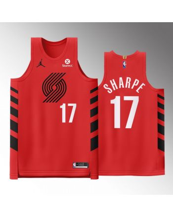 Portland Trail Blazers 17 Shaedon Sharpe Red Jersey 2022-23 Statement Edition