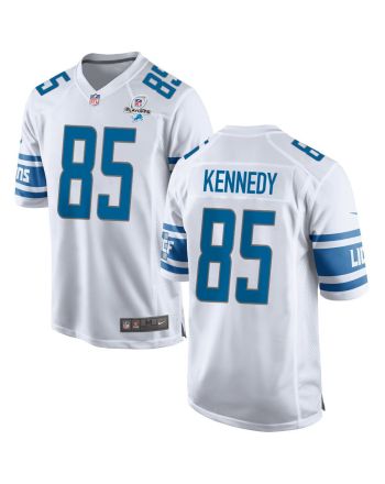 Tom Kennedy 85 Detroit Lions 2023 Playoffs Patch Game Men Jersey - White