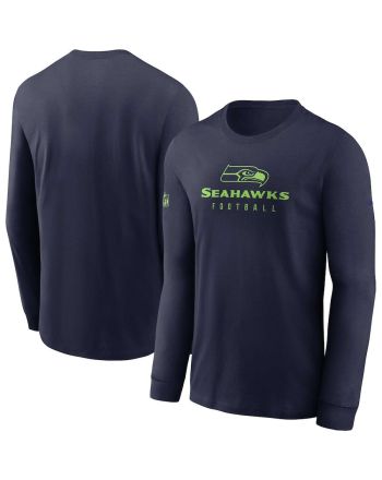 Seattle Seahawks Sideline Performance Long Sleeve T-Shirt - College Navy