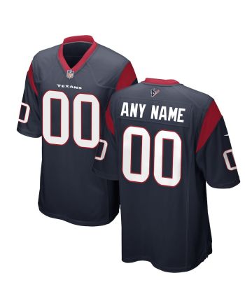 Houston Texans Custom Game Men Jersey - Navy