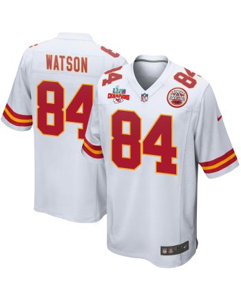 Justin Watson 84 Kansas City Chiefs Super Bowl LVII Champions 3 Stars Men Game Jersey - White