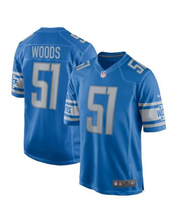 Josh Woods 51 Detroit Lions Player Game Jersey - Blue