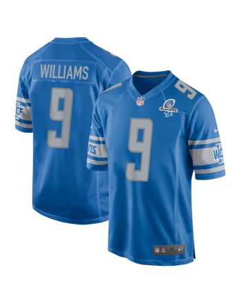 Jameson Williams 9 Detroit Lions 2023 Playoffs Patch Game Men Jersey - Blue