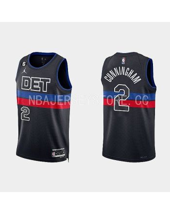 Detroit Pistons 2 Cade Cunningham 2022-23 Statement Edition Black Men Jersey