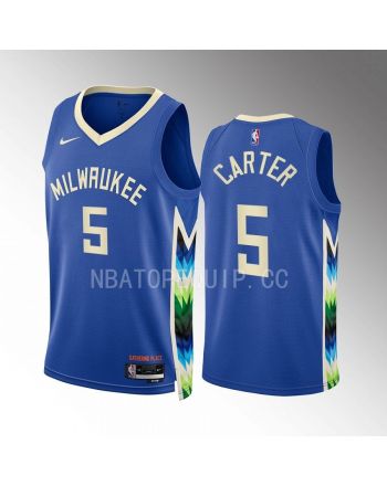 Jevon Carter 5 2022-23 Milwaukee Bucks Blue City Edition Jersey Swingman