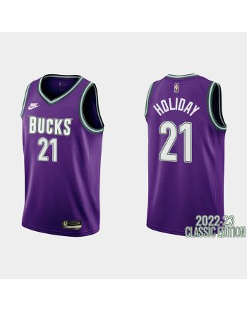 Milwaukee Bucks Jrue Holiday 21 2022-23 Classic Edition Purple Men Jersey